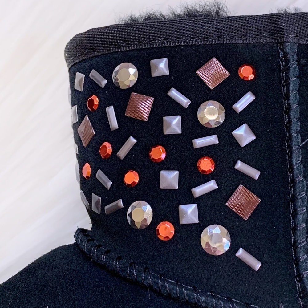 UGG Classic Mini Stud II Black Boots - Picture 6 of 8